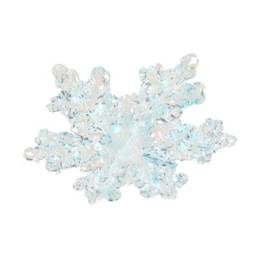 Buzdan yapılmış şeffaf 3D kar tanesi