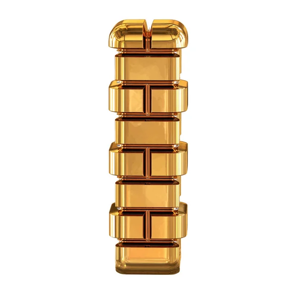 Das Symbol Aus Goldziegeln Nummer — Stockvektor