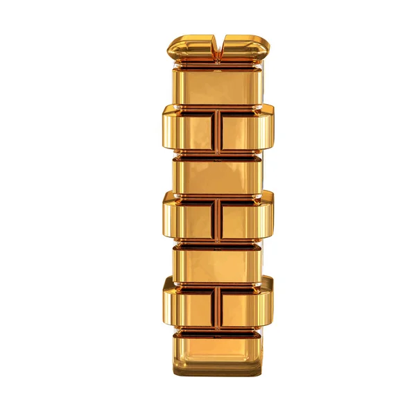 Arany Téglából Készült Szimbólum Betű — Stock Vector