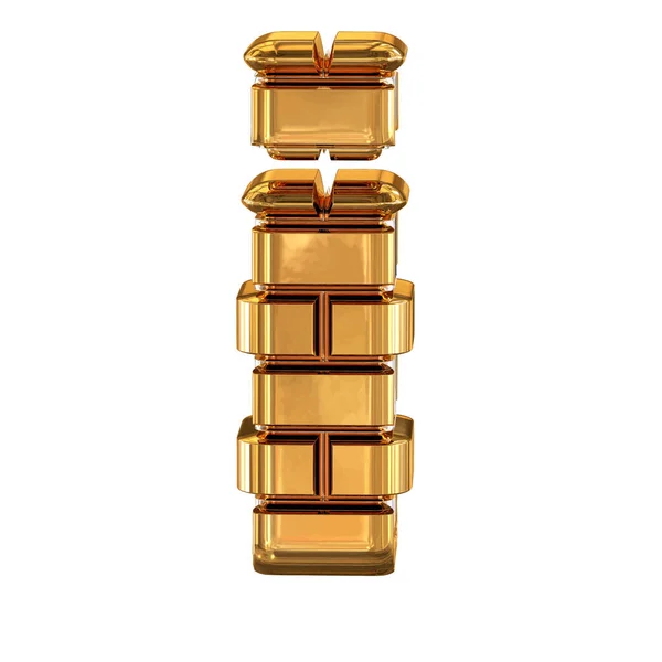 Symbol Made Gold Bricks Letter — Stock Vector