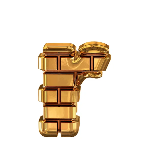 Arany Téglából Készült Szimbólum Betű — Stock Vector