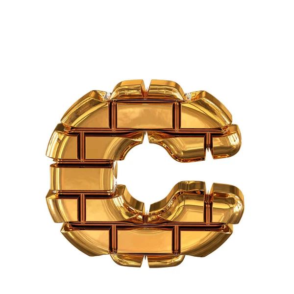 Simbol Yang Terbuat Dari Emas Batangan Huruf - Stok Vektor