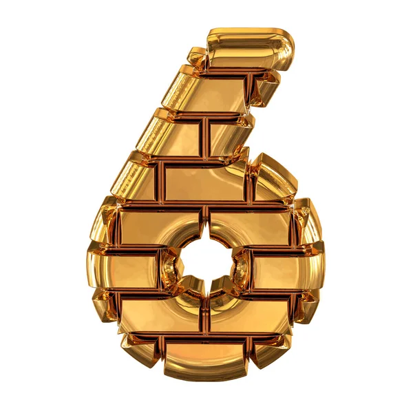 Symbol Made Gold Bricks Number — Stock Vector