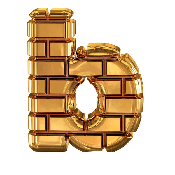金のレンガで作られたシンボル 手紙B — ストックベクタ