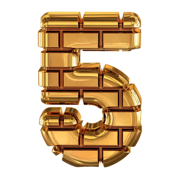 Symbol Zlatých Cihel Číslo — Stockový vektor