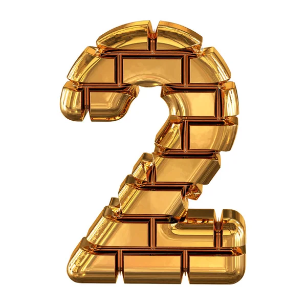 Символ Золотого Кирпича Номер — стоковый вектор