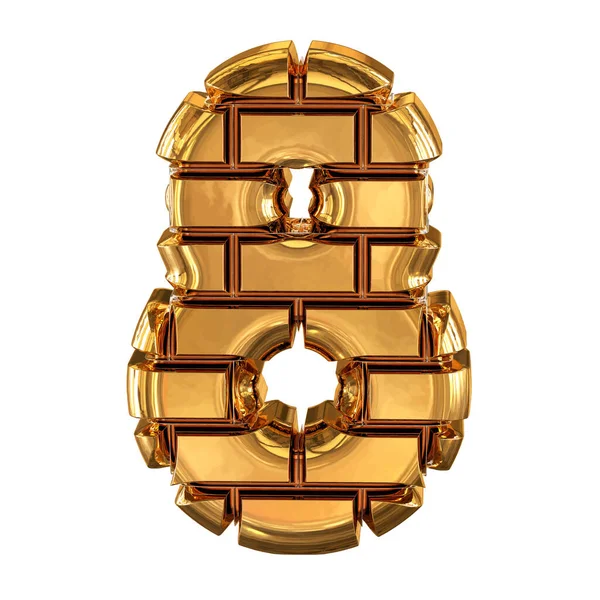 Arany Téglából Készült Szimbólum Szám — Stock Vector