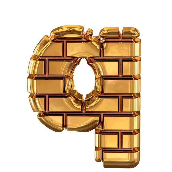 金のレンガで作られたシンボル 手紙Q — ストックベクタ