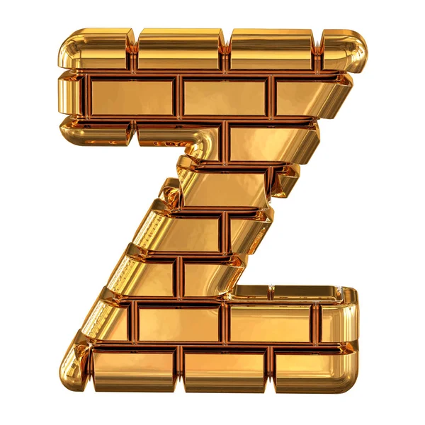 金のレンガで作られたシンボル 手紙Z — ストックベクタ