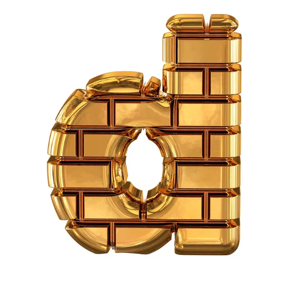 Het Symbool Gemaakt Van Gouden Bakstenen Letter — Stockvector