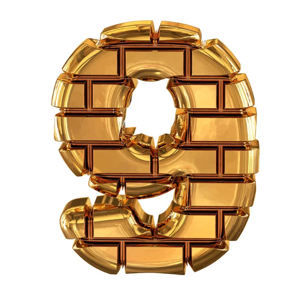 Symbolen Gjord Guldtackor Nummer — Stock vektor