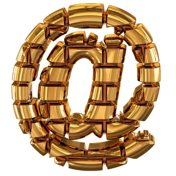 Het Symbool Gemaakt Van Gouden Bakstenen — Stockvector