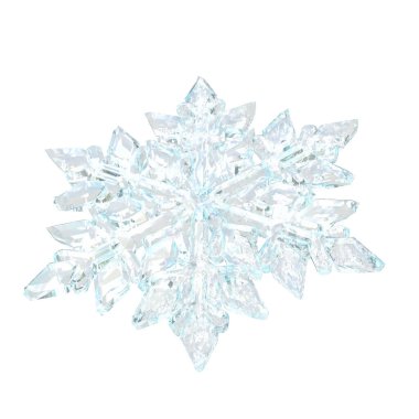 Buzdan yapılmış şeffaf 3D kar tanesi