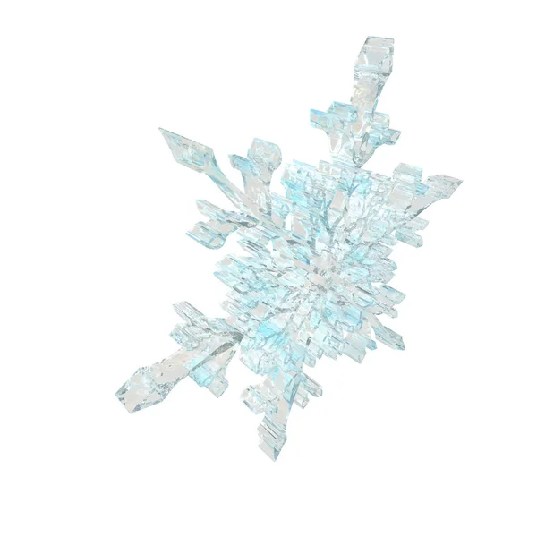 Floco Neve Transparente Feito Gelo — Vetor de Stock