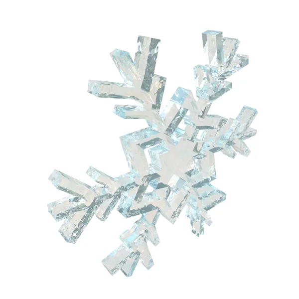 Floco Neve Transparente Feito Gelo — Vetor de Stock