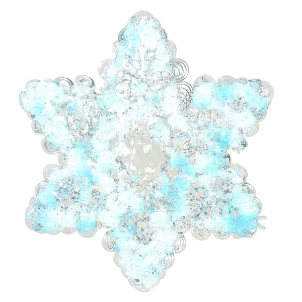氷から作られた透明な3D雪片 — ストックベクタ
