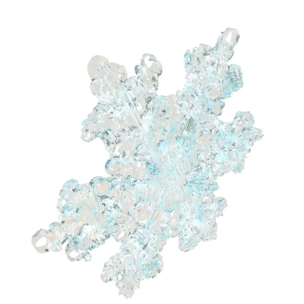 透明的由冰块制成的3D雪花 — 图库矢量图片
