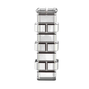 Gümüş tuğlalardan yapılmış 3D sembol. harf!