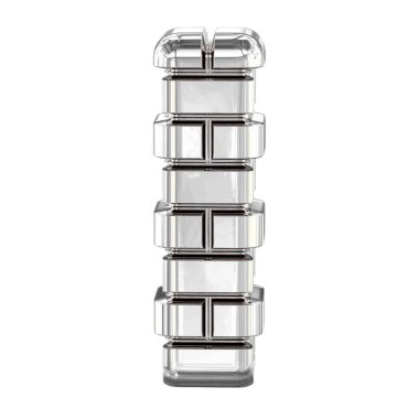 Gümüş tuğlalardan yapılmış 3D sembol. Mektup I