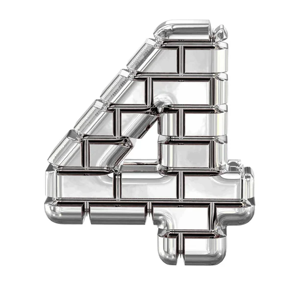 Het Symbool Gemaakt Van Zilveren Bakstenen Nummer — Stockvector