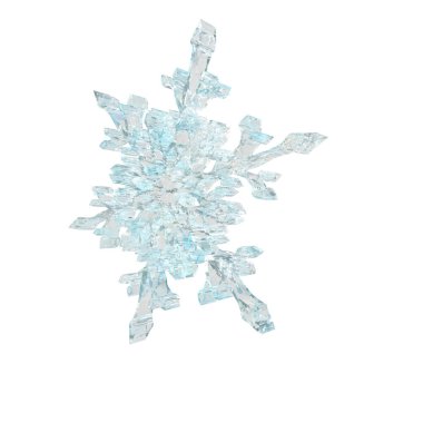 Buzdan yapılmış şeffaf 3D kar tanesi