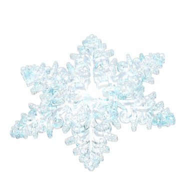 Buzdan yapılmış şeffaf 3D kar tanesi