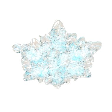 Buzdan yapılmış şeffaf 3D kar tanesi