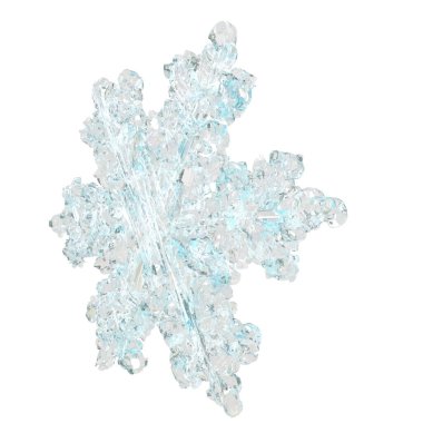 Buzdan yapılmış şeffaf 3D kar tanesi