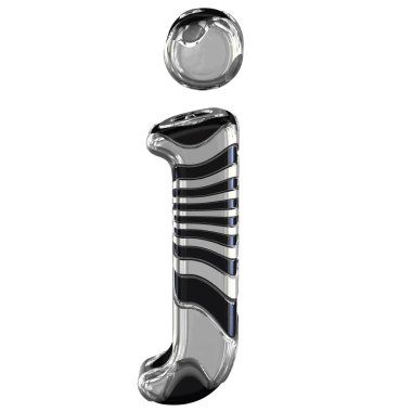 3D geri ve gümüş sembol. J harfi