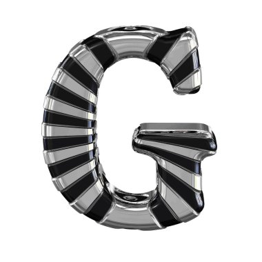 3D geri ve gümüş sembol. G harfi