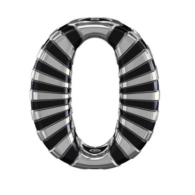 3D geri ve gümüş sembol. O harfi