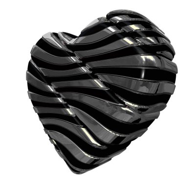 3D sırt ve gümüş kalp.