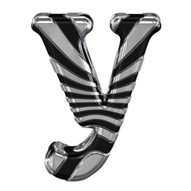 3D geri ve gümüş sembol. Y harfi