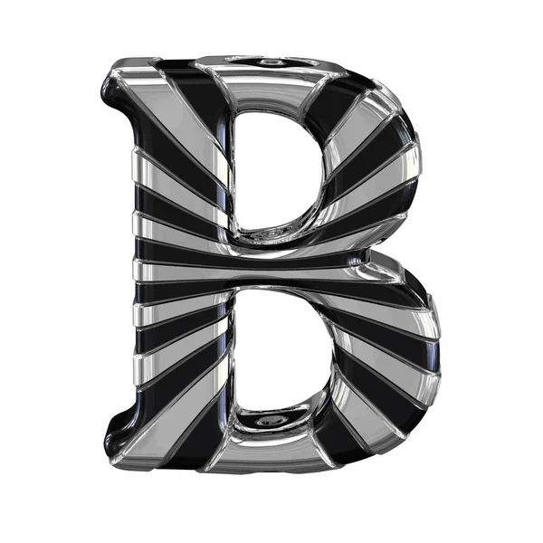 3Dバックと銀のシンボル 手紙B — ストックベクタ