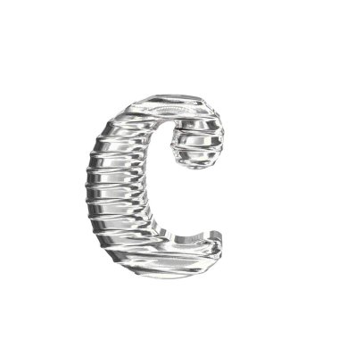 Gümüşten yapılmış 3D sembol. c harfi