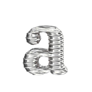 Gümüşten yapılmış 3D sembol. harf a