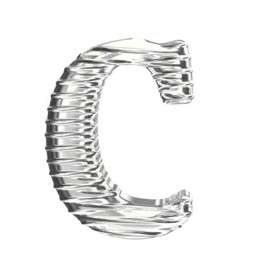 Gümüşten yapılmış 3D sembol. c harfi