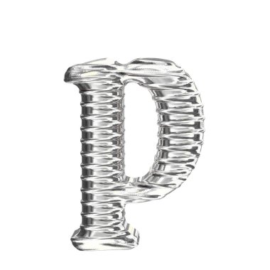Gümüşten yapılmış 3D sembol. p harfi