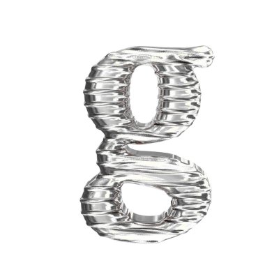 Gümüşten yapılmış 3D sembol. G harfi