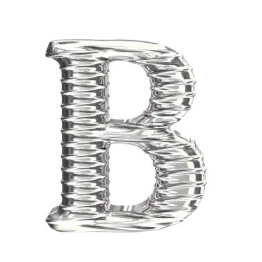 Gümüşten yapılmış 3D sembol. b harfi
