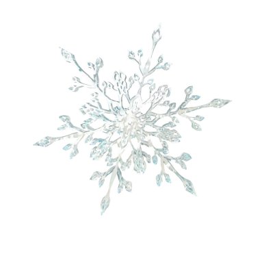 Buzdan yapılmış şeffaf 3D kar tanesi