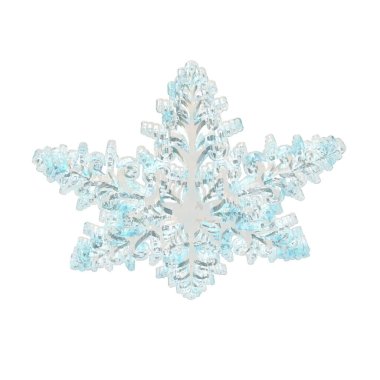 Buzdan yapılmış şeffaf 3D kar tanesi