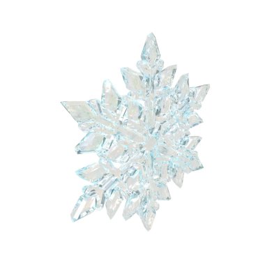 Buzdan yapılmış şeffaf 3D kar tanesi