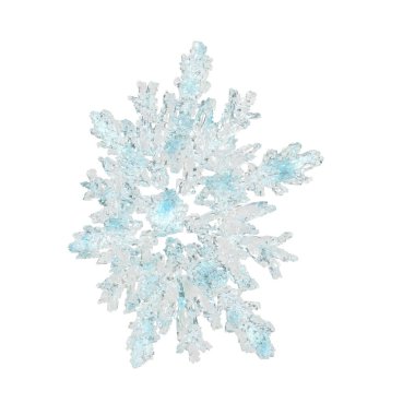 Buzdan yapılmış şeffaf 3D kar tanesi