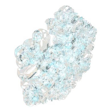 Buzdan yapılmış şeffaf 3D kar tanesi