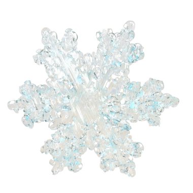 Buzdan yapılmış şeffaf 3D kar tanesi