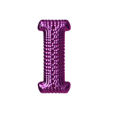 Mor 3D balonlardan yapılmış sembol. Mektup I