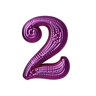 Mor 3D balonlardan yapılmış sembol. 2 numara.