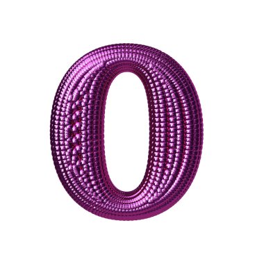 Mor 3D balonlardan yapılmış sembol. O harfi