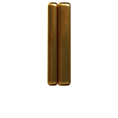 Altın dikey bloklardan yapılmış sembol. harf!